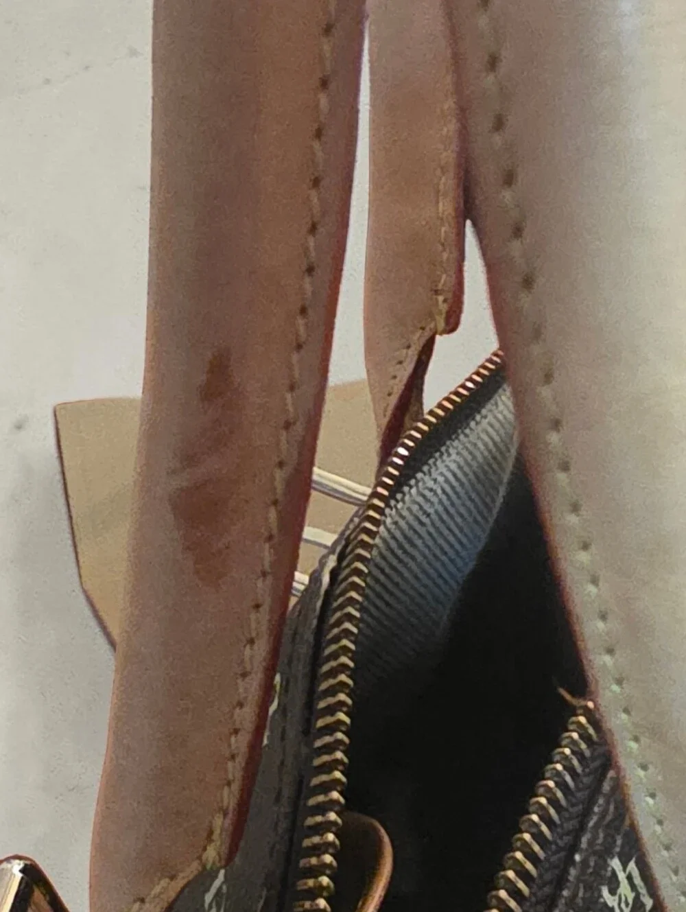 Dooney & Bourke Brown & Gold Monogram Satchel Handbag